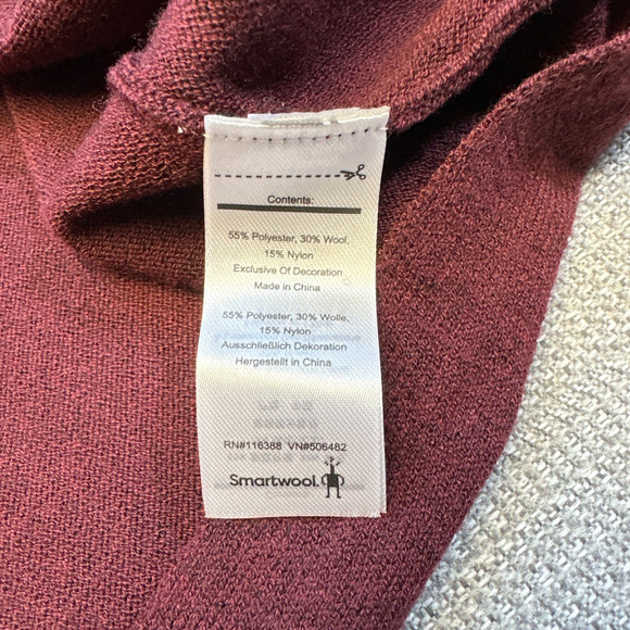 Smartwool Poncho Sweater Womens XS Black Cherry Burgundy Oversize New - Picture 5 of 10
